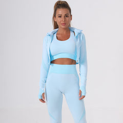 Exercise Workout Outfit Tight Quick-drying Waist Yoga Clothes Three-piece Suit