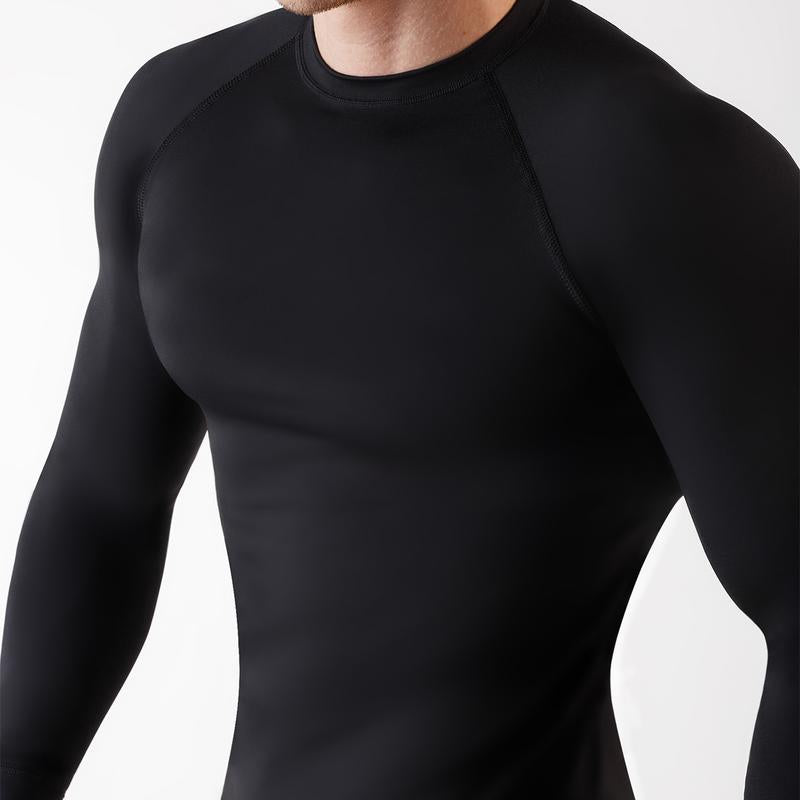 BRISIRA Mens Workout Shirts Long Sleeve Baselayers Athletic Gym Active Sports Training Tops Stretchy Breathable Shrinkless