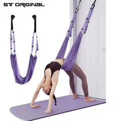 Aerial Yoga Strap Pull Rope Woman Hammock Stretch Leg Splits Trainer Female Gym Belt Aerial Hammock Swing Stretching Inversion