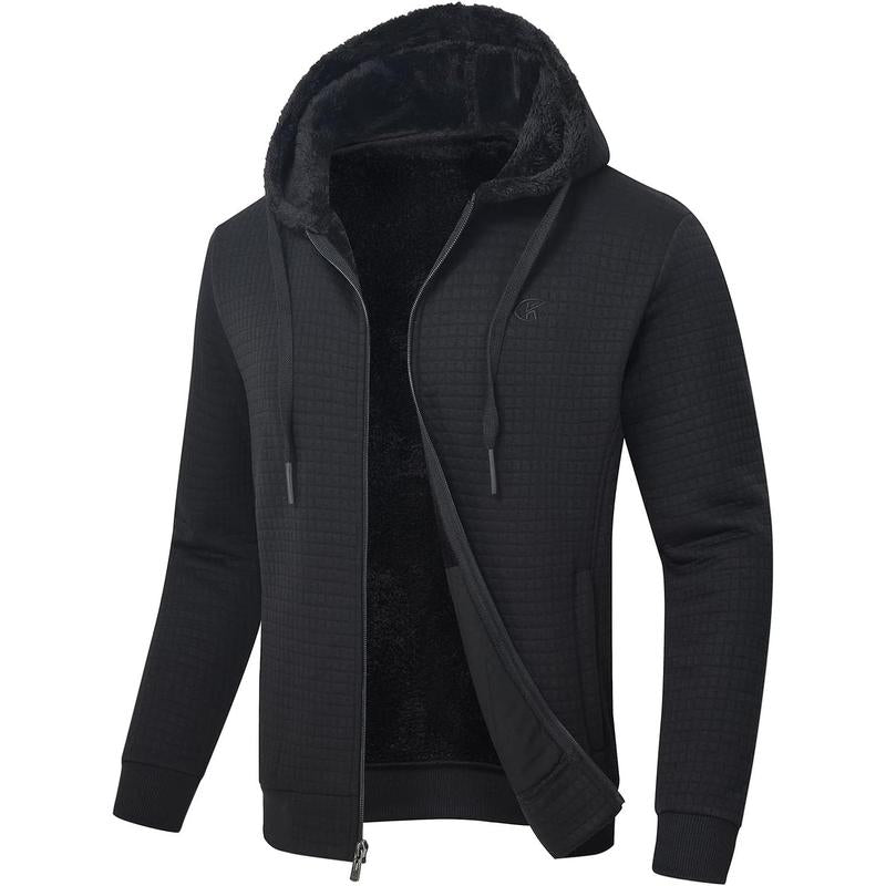 Men'S High-Quality Zip up Hoodie - a Heavyweight Fleece Sweatshirt Jacket with Sherpa Lining, Specially Designed for Winter to Keep You Warm and Cozy, a Perfect Outerwear Coat Plaid Hoodie