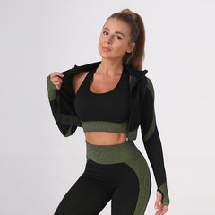 Exercise Workout Outfit Tight Quick-drying Waist Yoga Clothes Three-piece Suit